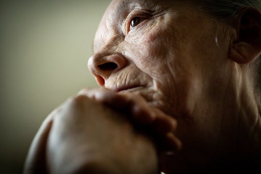 Senior woman in thought