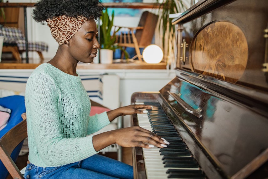 Woman playing a piano